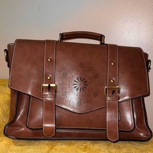 Brown Leather Briefcase Bag